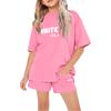 Kids Summer Sport T-Shirt And Shorts 2 Piece Outfit Tracksuit Set Short Sleeve Letter Print Crop Tops With Clothing Set