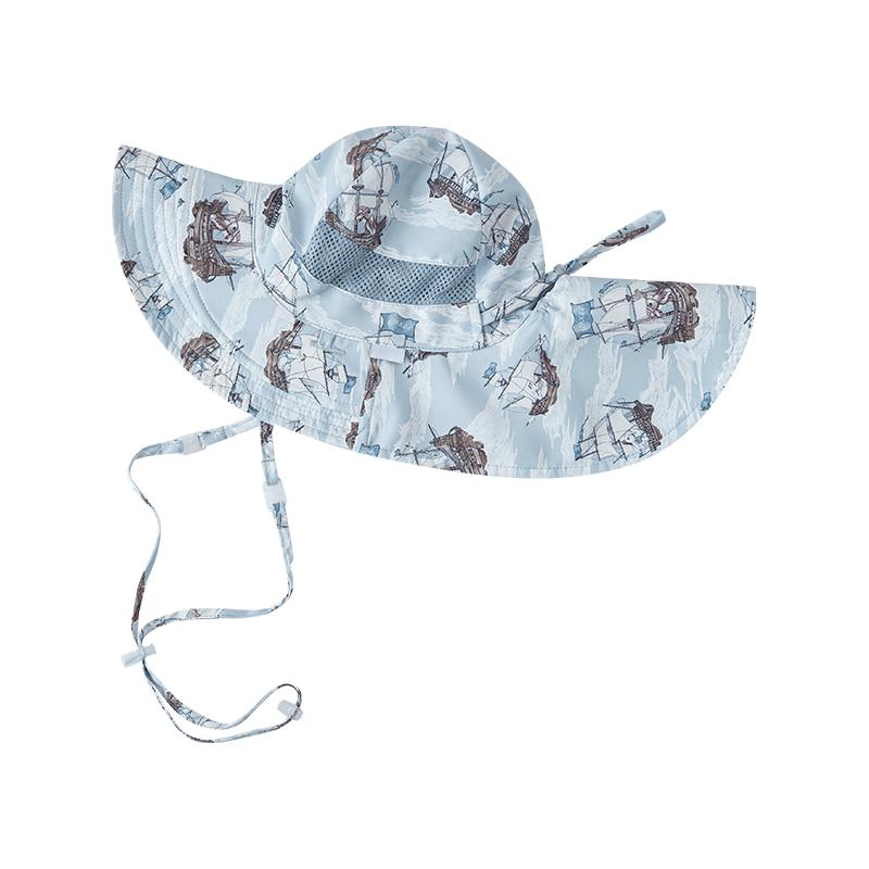 EMXEE Kids Reversible Wide-Brim UV Sun Hat with Neck Flap S (6-12 Months)