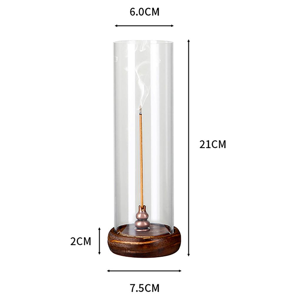 Modern Incense Holder Anti-Ash Flying Incense Burner with Removable Acrylic Ash Catcher for Home Decor Yoga Meditation