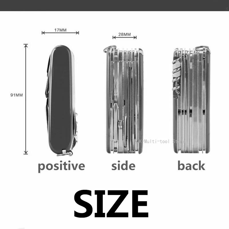 17 in 1 Pocket Folding Screwdriver 91mm Portable Outdoor Knife Multifunctional Stainless Steel Camping Pliers Knife Hand Tool