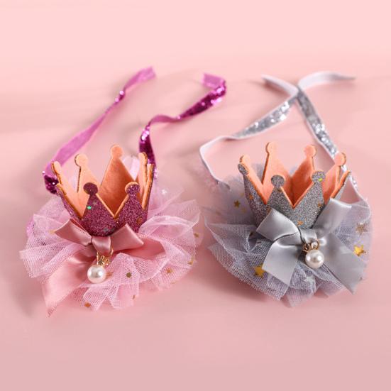 Copricapo per Animali Domestici Adorabile Accessorio Cosplay Delicato sulla Pelle Copricapo Corona di Pizzo da Principessa per Animali Domestici
