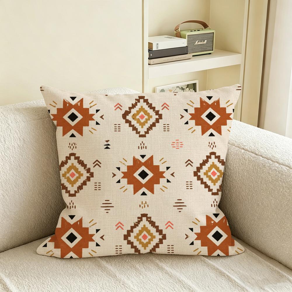 Style Afrohemian Cushion Cover Natural Linen Pillowcase Set AllinOne Decor for Sofa Bedroom  Chair