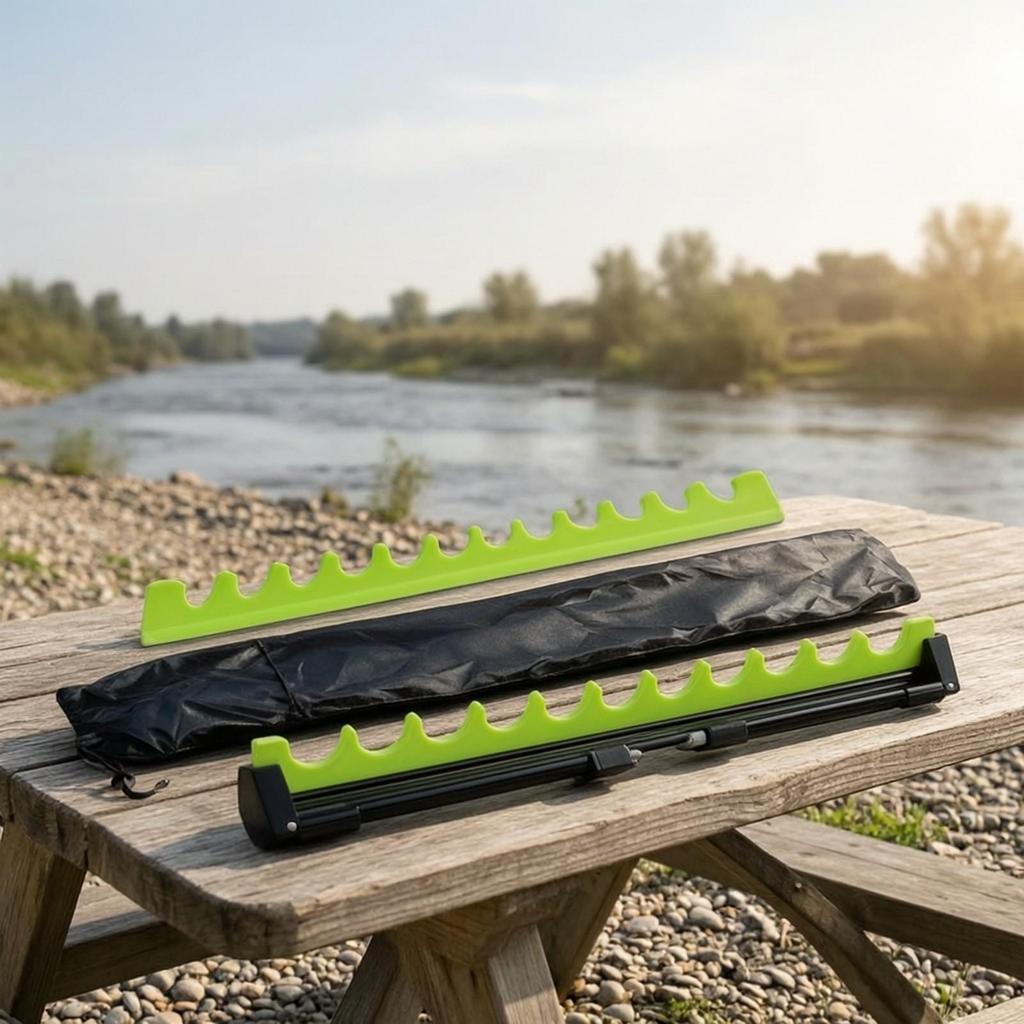 Adjustable Aluminum Fishing Rod Rack Folding with Extendable