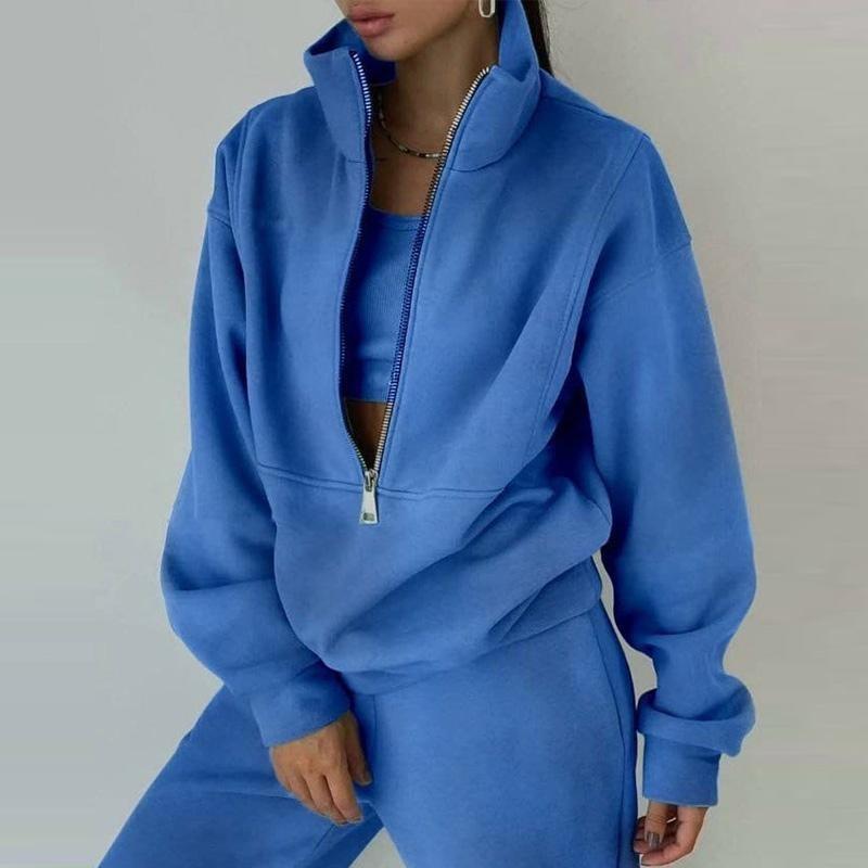 Lady's Autumn Winter Sports Warm Suit Two Piece Sets for Autumn Winter Sports Loose Wear