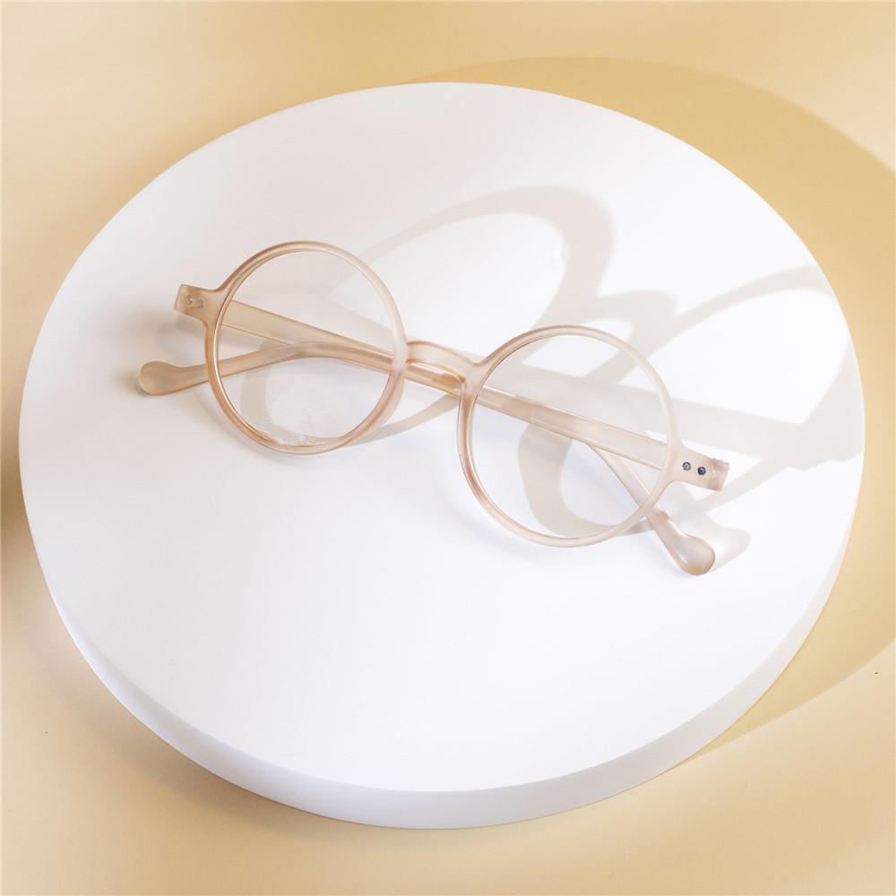 6PCS Round Non-Prescription Anti-Blue Light Reading Glasses - Cute Full Rim PC Frame with Clear Polycarbonate Lenses
