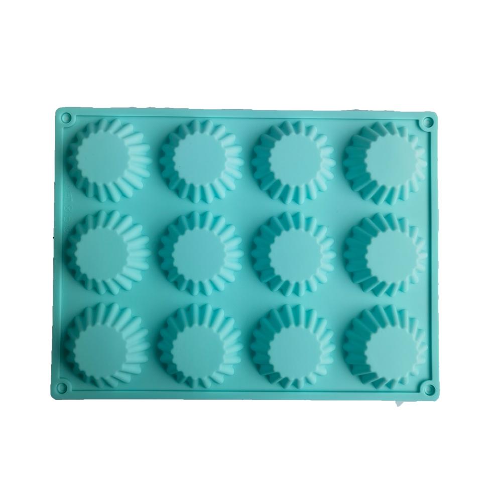 12-Hole Multi-Grid Round Silicone Muffin Cup Mold  Cake Chocolate     Bread Biscuit Baking Tray