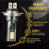 2/4Pcs H7Car LED Headlight Bulb Mini H7 + H7 Combo Headlight Bulbs Kit High Low Beam 40W 1400LM 6000K Kit
