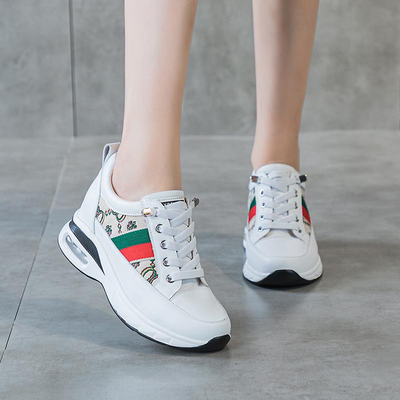 Platform-soled Forrest Gump shoes women's 2025 spring new Korean version of casual sports dad shoes shoes genuine leather little white shoes women's s