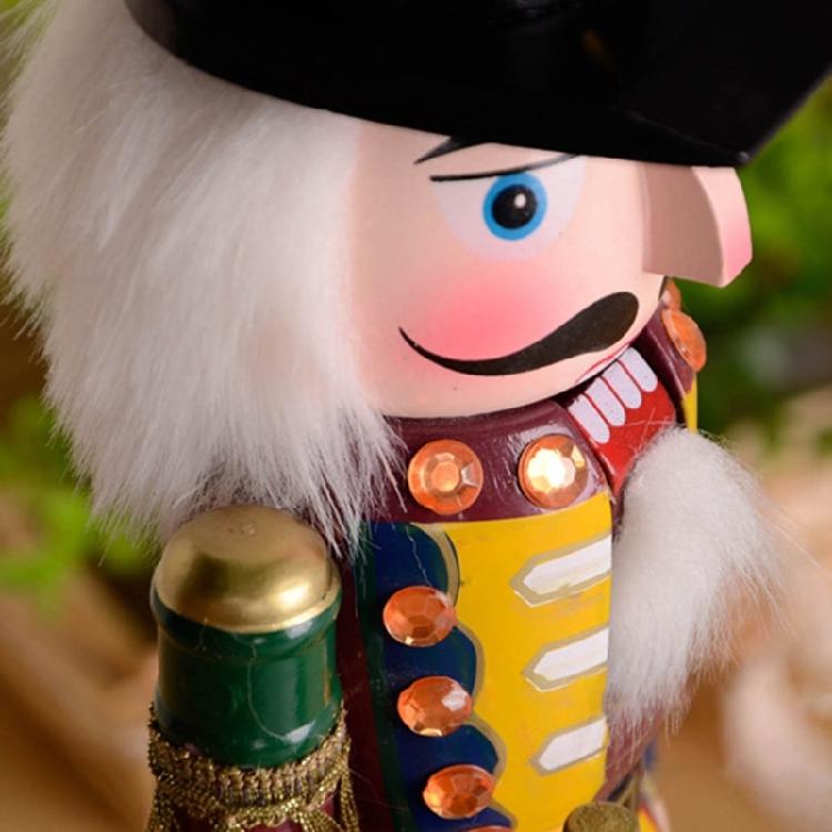 Colorful Wooden Nutcracker Soldier King Figurine Christmas Decor for Shelves