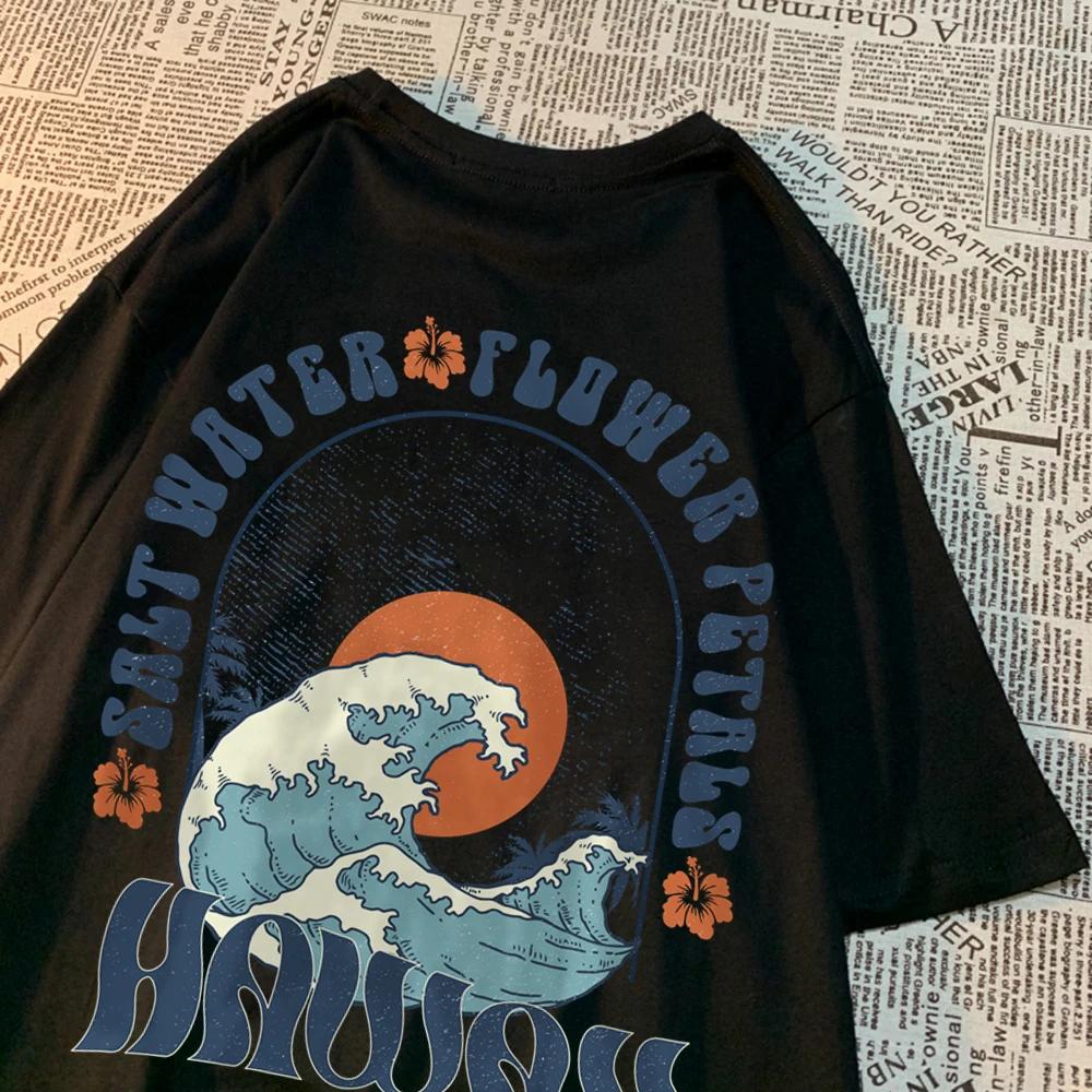 Beautiful Salt Water Petals Patterns T-Shirts Men Casual Tee Clothes Clothes Comfortable Sweat Summer Tops Vintage Loose Tshirt