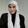 Shining Silk Scarf Ruffled Edge Chiffon Hijab Veil Fashion Ramadan Long Scarf  Outdoor