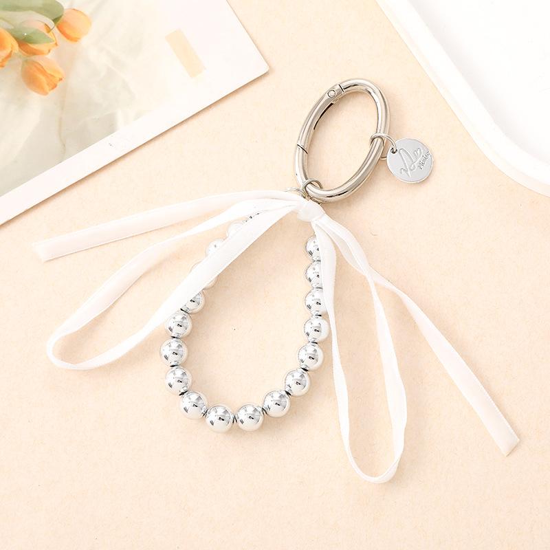New Pearl Bow Beaded Pendant Phone Case Charm Wrist Strap Lanyard