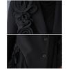 DIMANAF 2025 Spring Plus Size Women Sleeveless Buttons Vest Flower Style Solid Coat Casual Loose Black Tops
