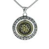 Men's Retro Nordic Viking Rune Compass Pendant - 360° Rotating Stainless Steel.