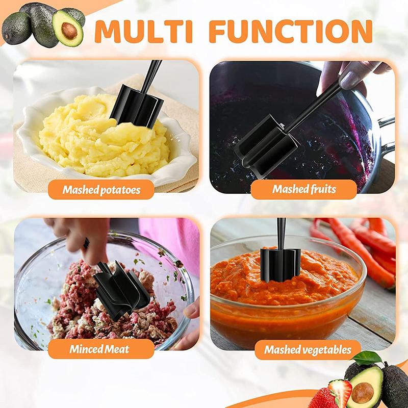 Meat Chopper Heat Resistant Masher Utensil For Hamburger Meat Non Stick Potato Masher Ground Beef Turkey Chopper Kitchen Gadgets