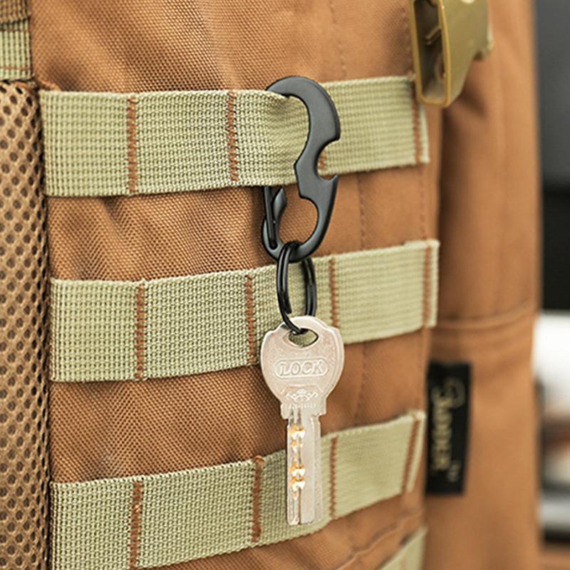Outdoor Keychain Tool Multi Tool Spring Hook Buckle Bottle Opener Carabiner