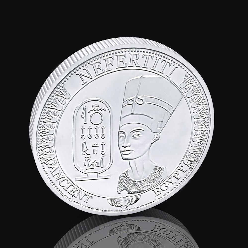 

Єгипетська Нефертіті, металева пам ятна медаль, сфінкс, монети, культура пірамід, позолота, сріблення 40*3mm