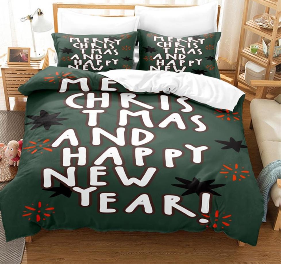 3D Digital Printed Duvet Cover Queen King Size Creative Christmas Bedding Set Fashion Design 3 Piece Set With 2 Pillowcases