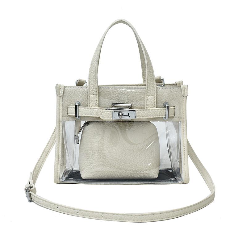 Spring and summer popular transparent bag women 2025 new Korean version of fashion niche versatile messenger mother and child jelly bag