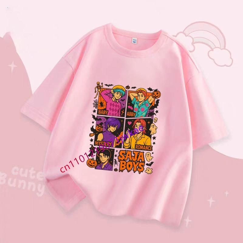 Dětské Hallowmas Oblečení s krátkým rukávem Dárek KPop Tričko Lovci démonů pro děti Kreslené tričko Top Bílé Kulatý výstřih Oblečení