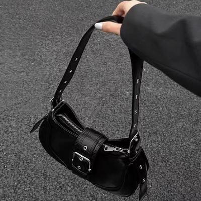Underarm Bag, Hot Girl Motorcycle Bag, Retro and Versatile, Single-shoulder Commuter Crossbody Bag