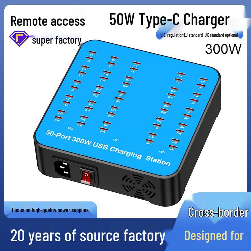 Type-C Multi-Port Charger: 30-60 Ports, USB-C Fast Charging Station for Apple Devices