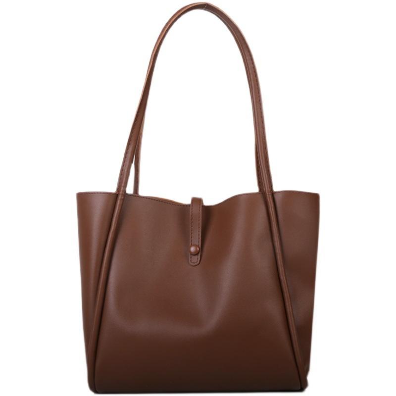 New solid color mother and child bag simple trendy portable tote large capacity retro spring fashion shoulder bag