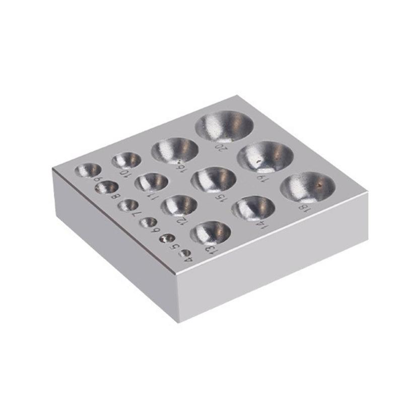 Steel Dapping Block Jewelry Stamping Tool Steel Benching Block Dapping Block Suitable for Jewelers and Craftmakers