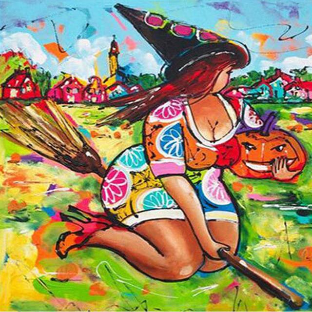 

5D DIY Алмазная картина Мультфильм толстуха 3D дрель Вышивка крестом Мозаика Домашний декор 30x30CM золотой