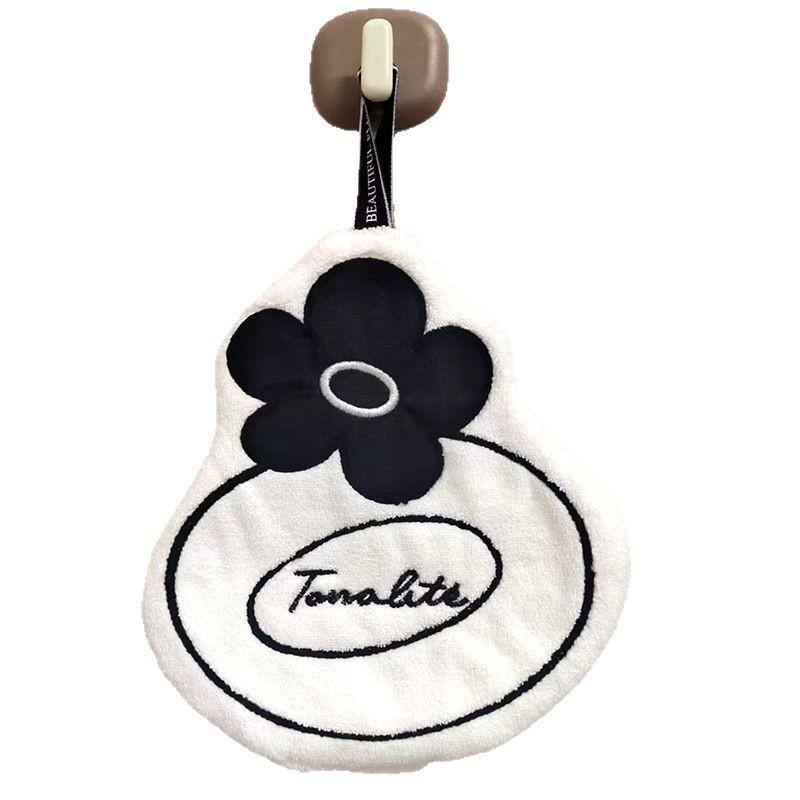 Quick-Drying Camellia Cartoon Coral Fleece Handkerchief - Super Absorbent, Hanging Hair Towel