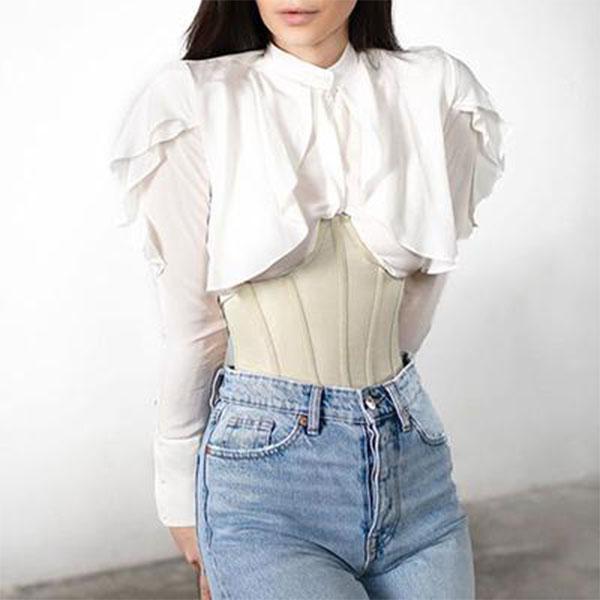 Women Sleeveless Through Mesh Waist Slim Shaper Shapewear Corset Bandage