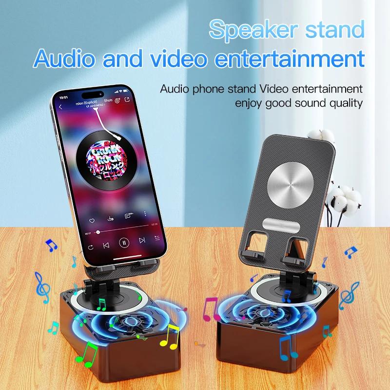 Adjustable Phone Bracket Fold-able GPS Stand Stereo Bluetooth Mp3 Player 1000mah Battery Power Bank Wireless Music Loudspeaker