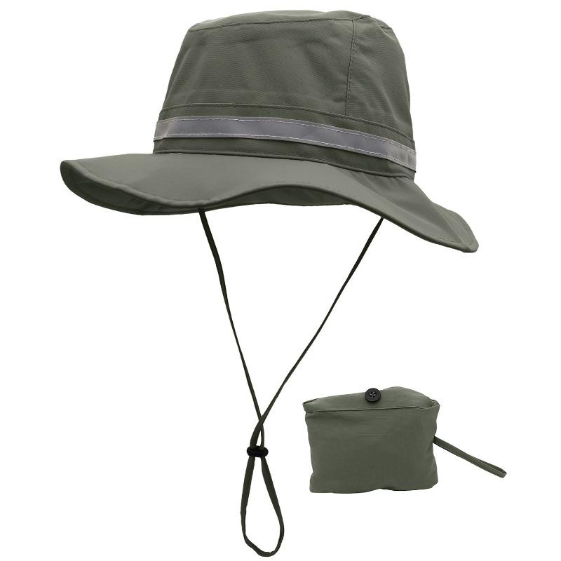 New Hat Men's Quick-drying Sunscreen Bucket Hat Outdoor Waterproof and Rainproof Integrated Storage Sun Hat Spring and Summer