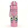 1PC Vintage Butterfly Boho Floral Print 750ml Color Plastic Sports Water Bottle Leakproof Flip Straw Lid Suitable for Sports Office Home Use