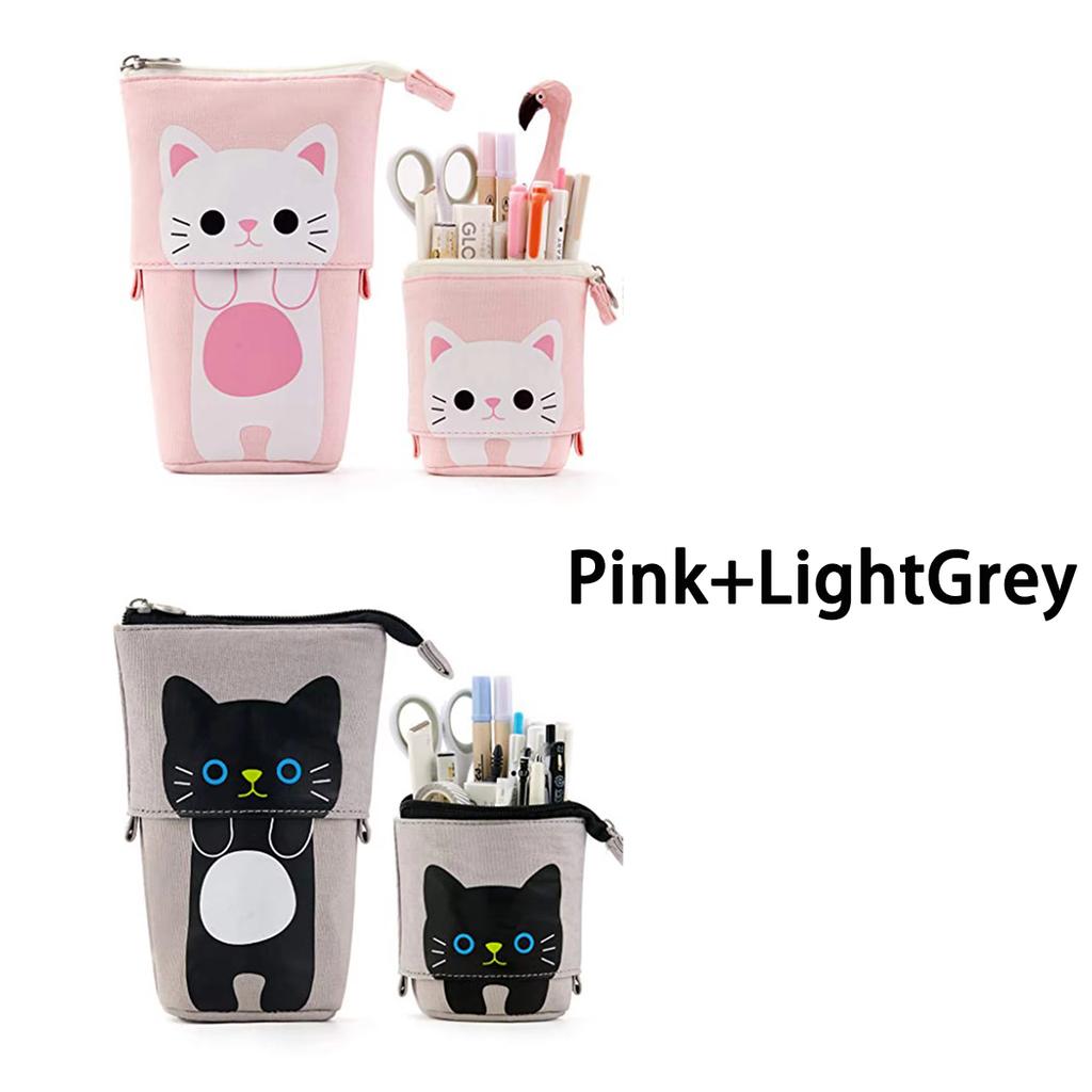 Cutie de creion retractabilă drăguță de mare capacitate, cutie de stilouri Kawaii, geantă de depozitare cosmetice pentru fete, articole de papetărie, rechizite de birou și școală