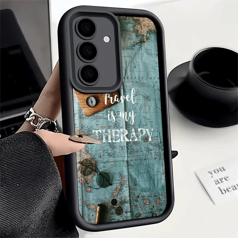 Travel Map Artistic Pattern Soft Phone Case for Samsung Galaxy A17 A16 A26 A36 A56 A15 A25 A35 A55 A14 A24 A34 A54 A13 A23 A33 A