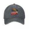 Cars Lightning Mcqueen Kachow Baseball Caps Vintage Distressed Cotton Cartoon Snapback Cap Unisex Outdoor Running Golf Caps Hat