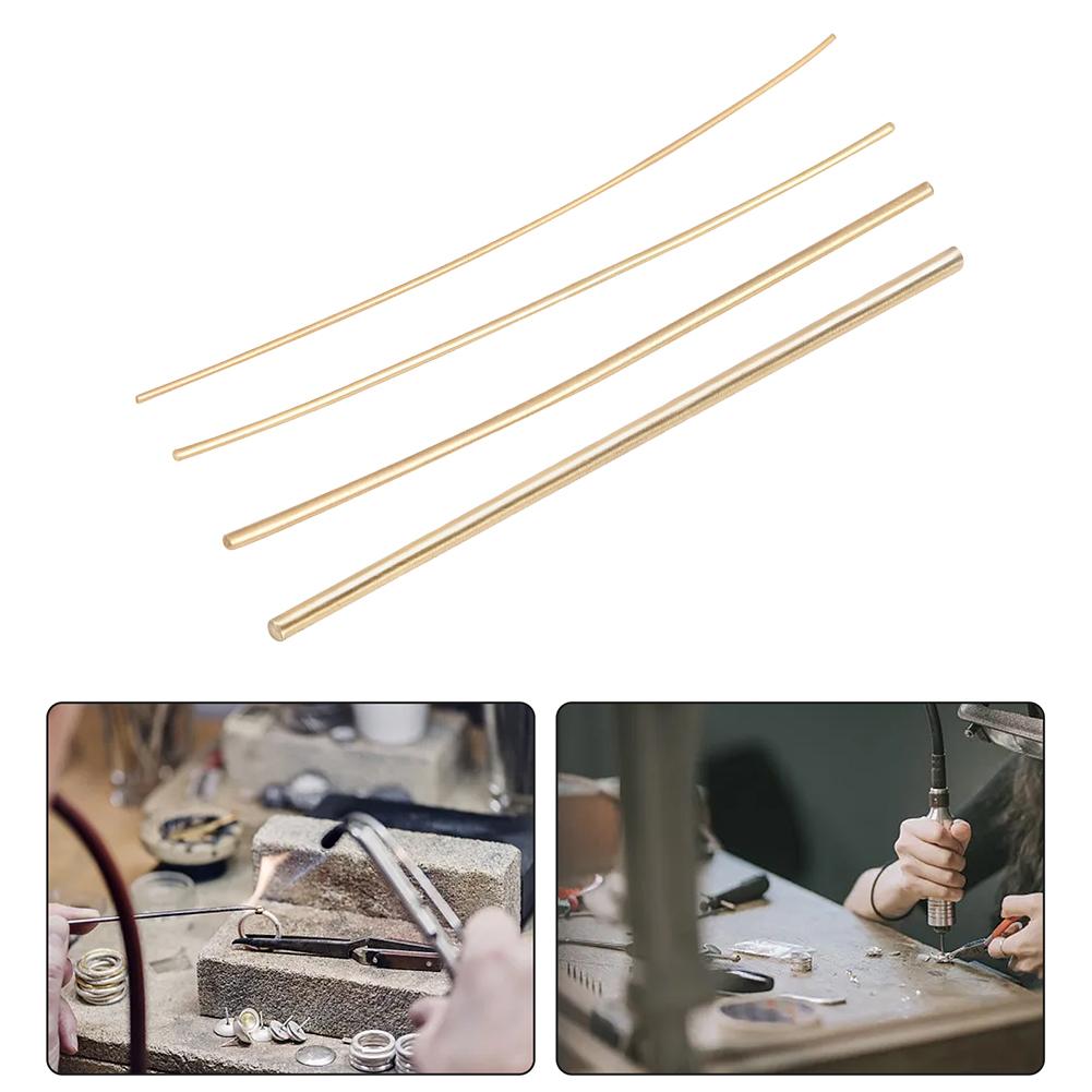 Złoty drut lutowniczy i srebrne pręty spawalnicze 4 szt. do naprawy biżuterii Niska temperatura topnienia Długość 50 cm Odpowiednie do spawania metali