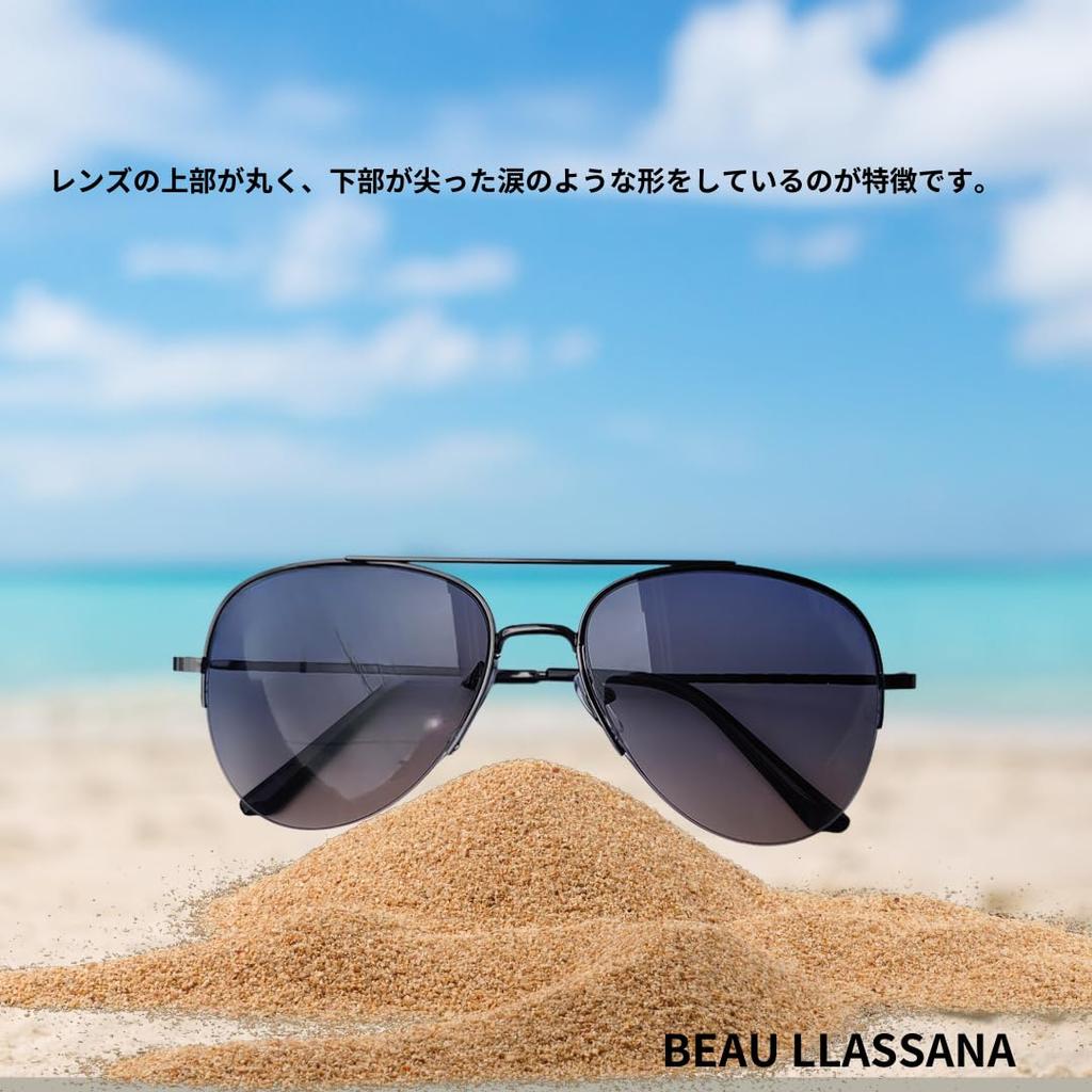 [BEAU LLASSANA] Teardrop Sunglasses for Men and Women - UV Protection, Metal Frame, Lightweight, Suitable for Driving, Outdoors, Travel, Fashion