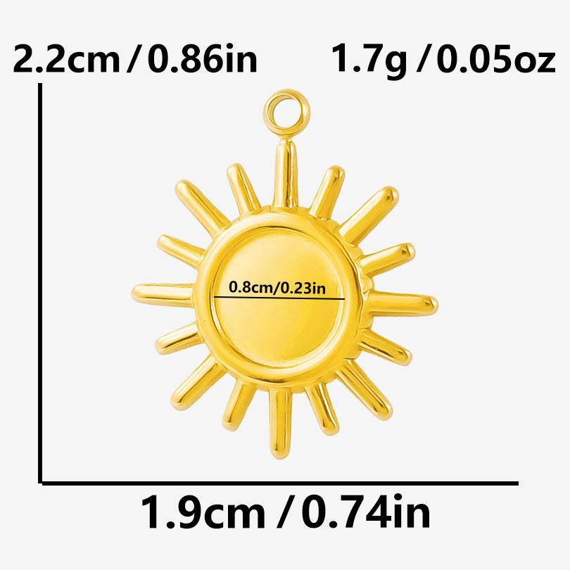 6pcs Sun Heart Cloud Geometric Blank Cabochon Base Pendant Stainless Steel Charms For Jewelry Making Bulk Fit DIY Oil Drop Stone