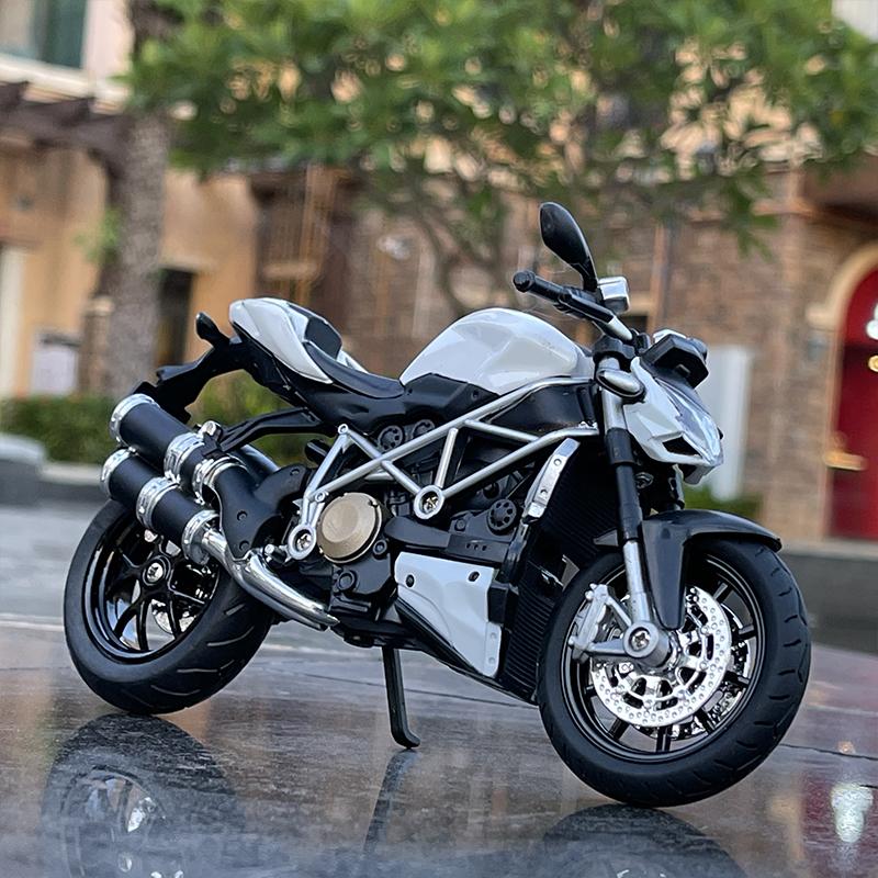 1/12 DUCATI Streetfighter V4 Carbon Red Die Cast Toy Vehicles Collectible Hobbies Motorcycle Model Toys Childrens Birthday Gifts