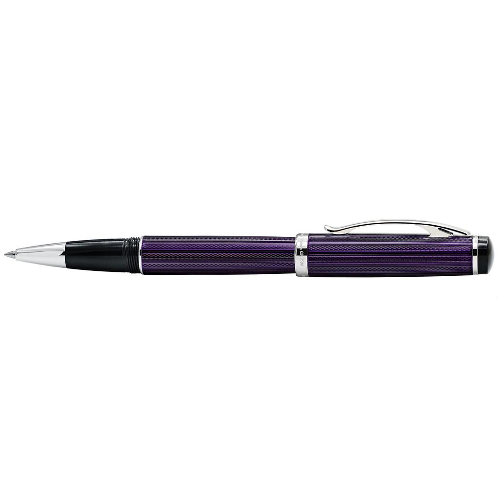 Xezo Incognito Ballpoint Fine Purple Pure Platinum Limited Serial Pen, Nib, Lacquer, Plated, Handmade, Edition,