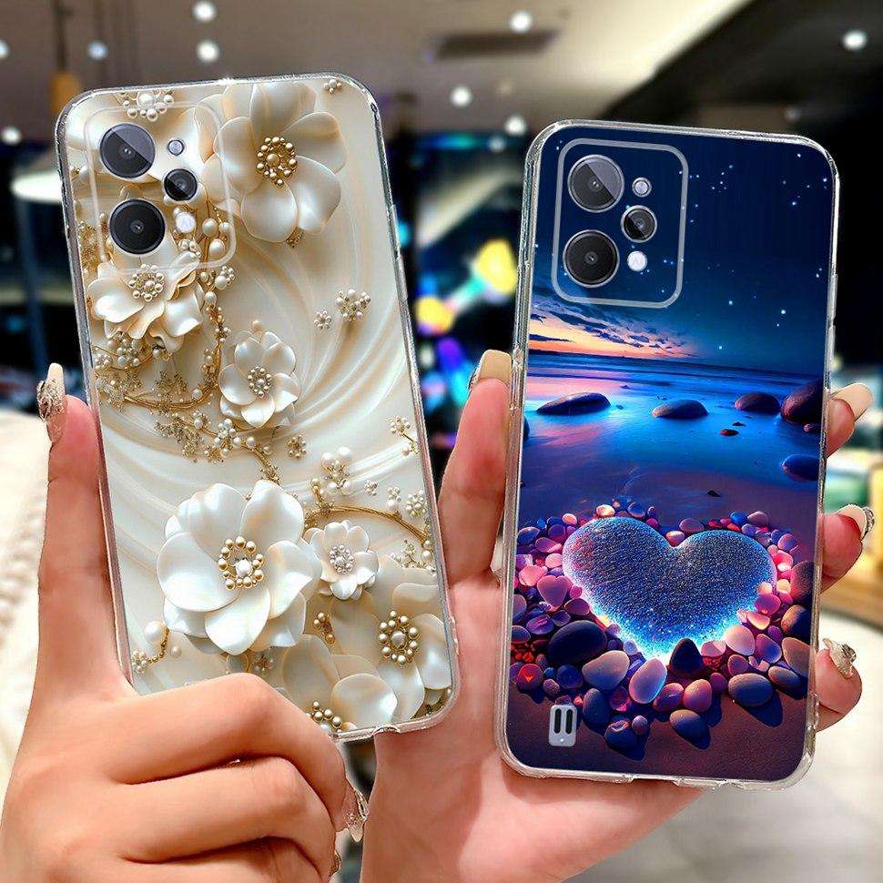 For Realme C31 Case Cute Butterfly Bear Cartoon Back Cover Phone Cases For Realme C 31 C31 4G RMX3501 RealmeC31 Soft Fundas