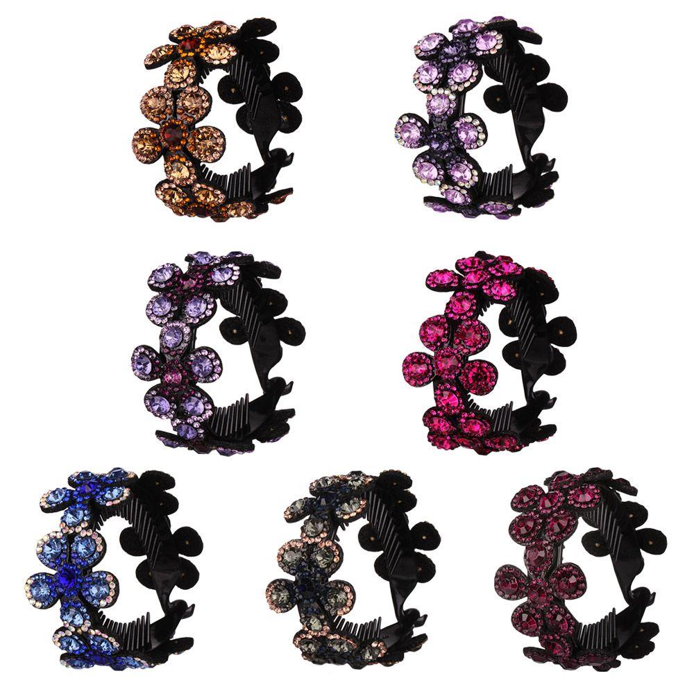 Women fashion Ponytail Holder Hair Accessories Headwear Crystal Hair Claw HairClips Bun Hairpin