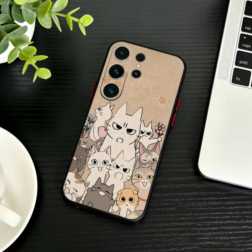 

Funny Animal Cat Band Phone Case For Samsung S26,S25,S24,S23,S22,S21,S20,Ultra,Plus,FE Black Soft Cover Samsung S26Plus