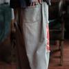Johnature Pantaloni casual da donna larghi in denim con stampa floreale vintage patchwork da donna