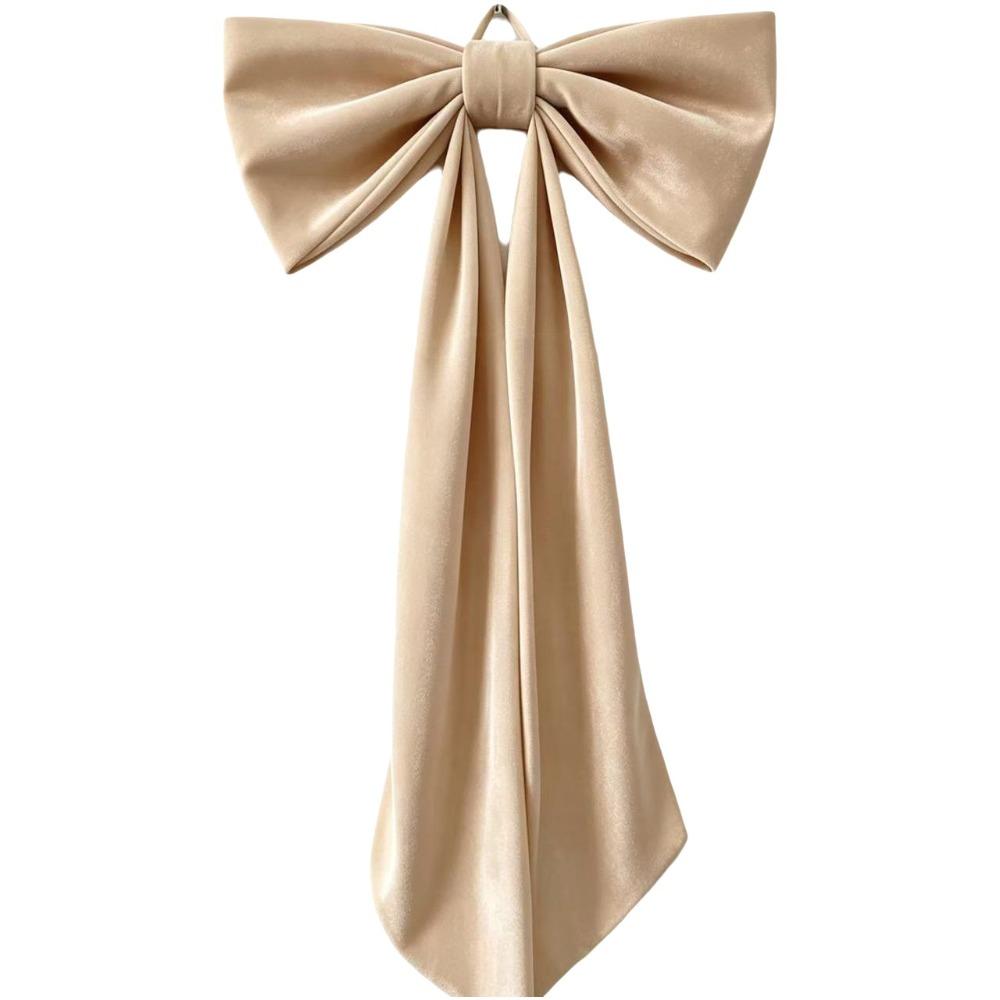 Elegant Large Christmas Bowknot Solid Color Creative Xmas Tree Topper Bows Reusable 60x120cm Christmas Decorative Bow