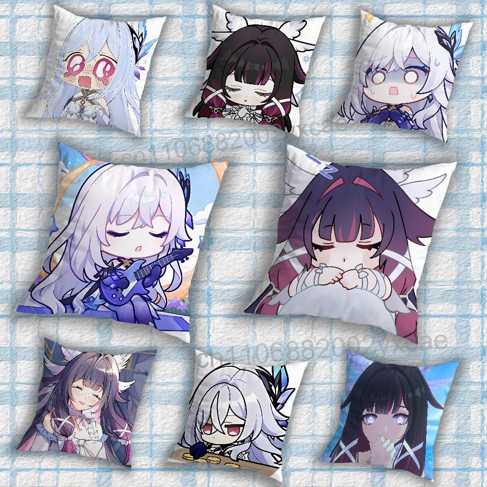 Skirk Columbina Genshin Impact Cushion Cover Suitable For Sofa Car Bedroom Office Cushions Decorative Pillow Case