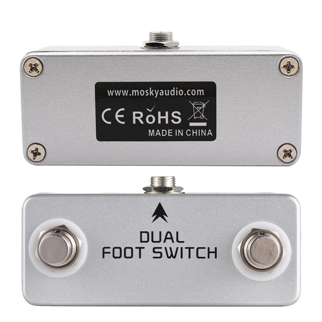 MOSKYAUDIO Dual Footswitch Amp Channel Footswitch Locking Function Aluminum Alloy 6.35mm Stereo