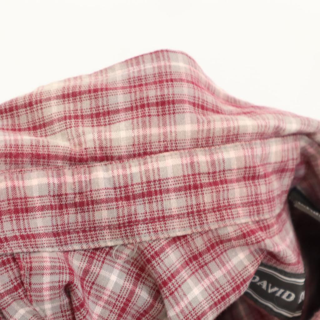 DAVID TAYLOR Check Pattern Short sleeve Button down shirt XL Red series Men's Used
